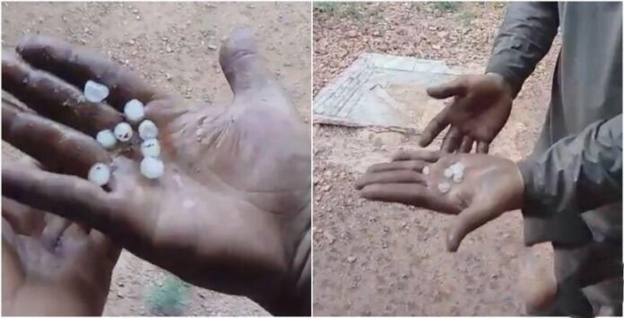 Chuva de granizo na zona rural de Esperantina impressiona moradores