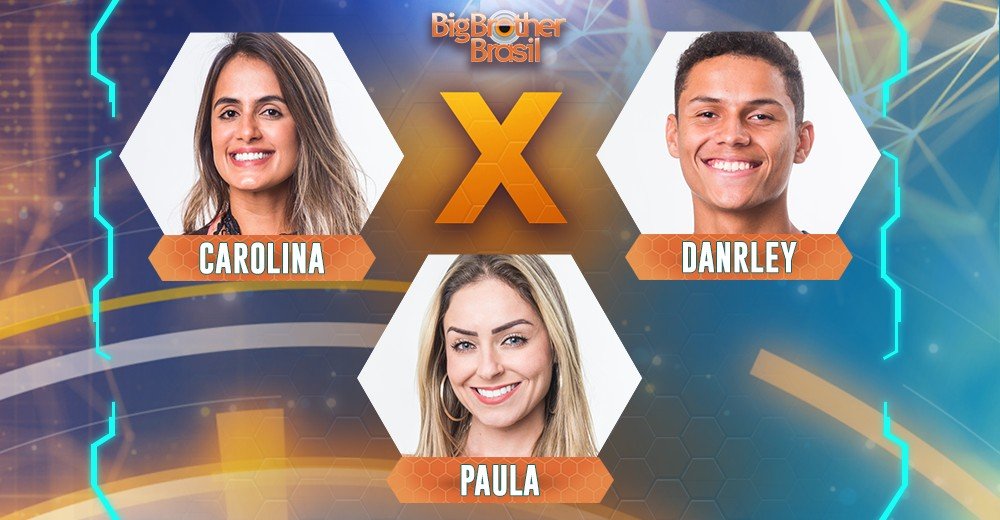 BBB19 - Carolina, Danrley e Paula estão no oitavo paredão do programa