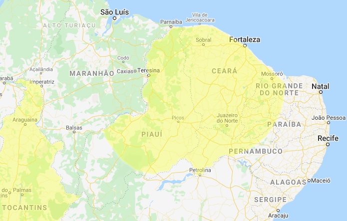 Inmet emite alerta amarelo para temporal nas próximas 24 horas no PI
