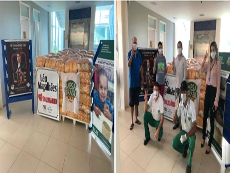 Cantor Léo Magalhães arrecada mais de três toneladas de alimentos para Picos
