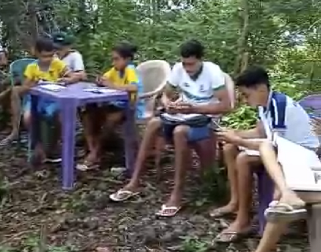 Por falta de internet, alunos de cidade do Piauí adetram a mata e sobem em morro para estudar