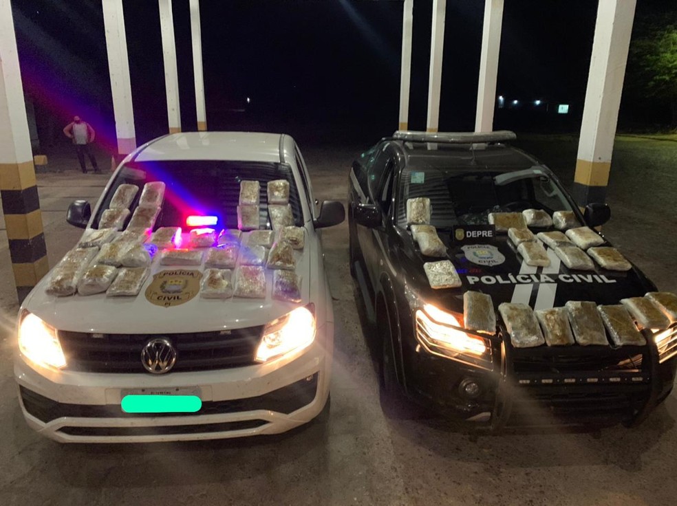 Polícia apreende 51 quilos de skunk em teto de ônibus em Fronteiras; 3 pessoas são presas