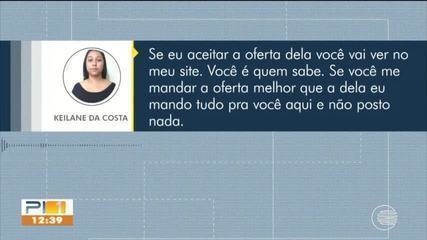 Presa suspeita de cobrar R$ 1.500 para não divulgar conversa íntima com servidor público em Teresina