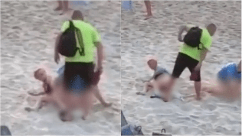 Casal que fazia sexo em praia é interrompido por banhista a chineladas; vídeo