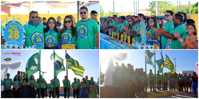 Alvorada Festiva, hasteamento das bandeiras, e partilha do bolo abrem principal dia do aniversário da cidade
