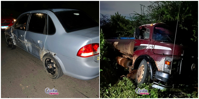 Motorista de caminhão pipa embriagado causa acidente com outro veículo na PI-243 em Belém do Piauí
