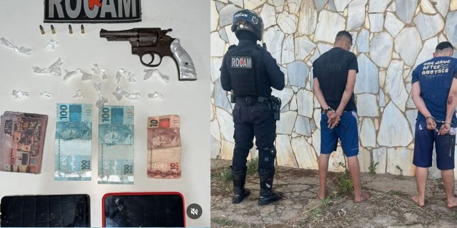 ROCAM flagra homem e menor com arma e drogas em Picos