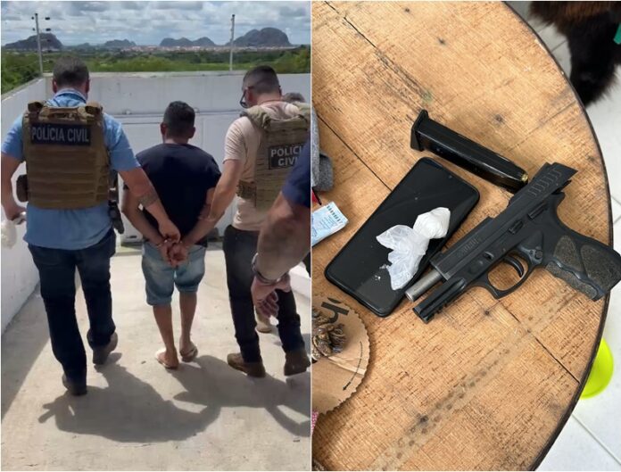 Suspeito de participar de homicídio em SRN e integrar facção criminosa é preso no CE Suspeito de participar de homicídio em SRN e integrar facção criminosa é preso no CE - Fotos: Ascom/SSP-PI