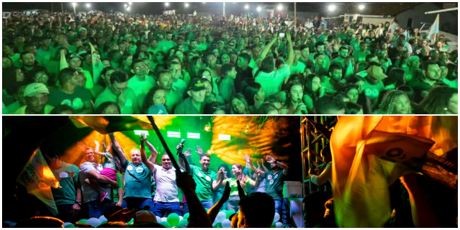 Em Massapê do Piauí, Multidão participa de comício de Dr. Wilton e Filô na localidade Gangorrinha