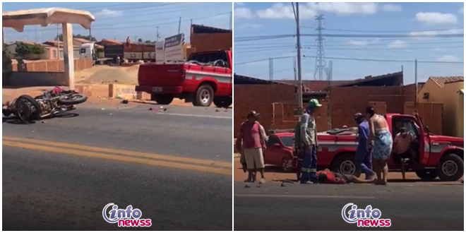 Grave acidente entre moto e caminhonete D-20 é registrado na BR-316 em Marcolândia