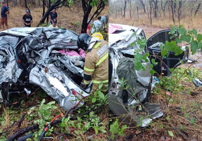 Mulher e criança morrem, e cinco ficam feridos em acidente entre carro e caminhão na BR-222 no PI