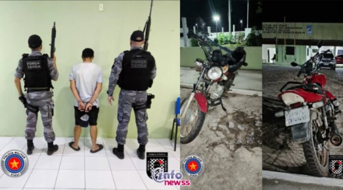 Força Tática recupera motocicleta furtada em Fronteiras na zona rural de São Julião e prende suspeito - destaque