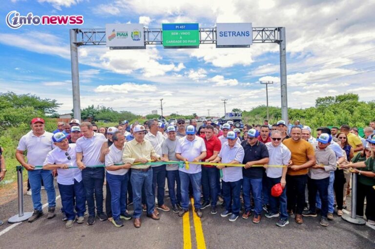 Governador inaugura e autoriza obras de pavimentação em Caridade do Piauí; investimentos no município somam R$ 34 milhões
