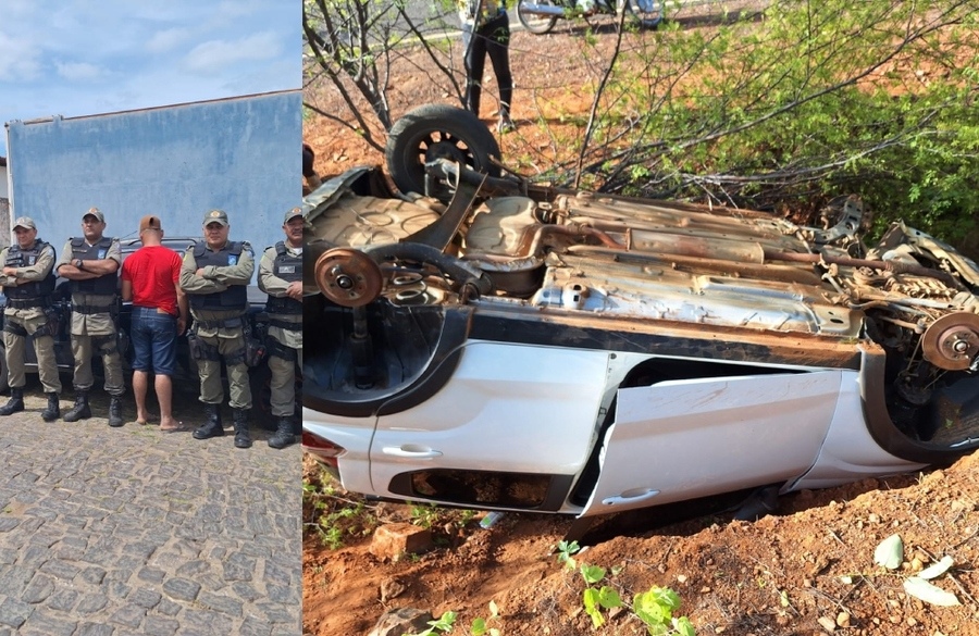 Homem furta rodas de carro capotado e acaba preso em Jacobina do Piauí