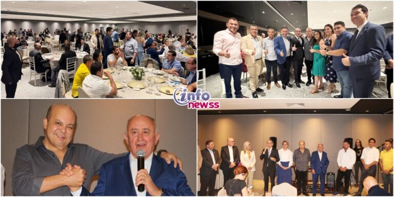 Governador do DF Ibaneis Rocha recepciona prefeitos piauienses em jantar durante a XXVI Marcha a Brasília