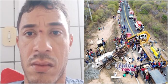 Motorista grava vídeo e agradece apoio após sobreviver a acidente e passar 8 horas preso nas ferragens na PI-142