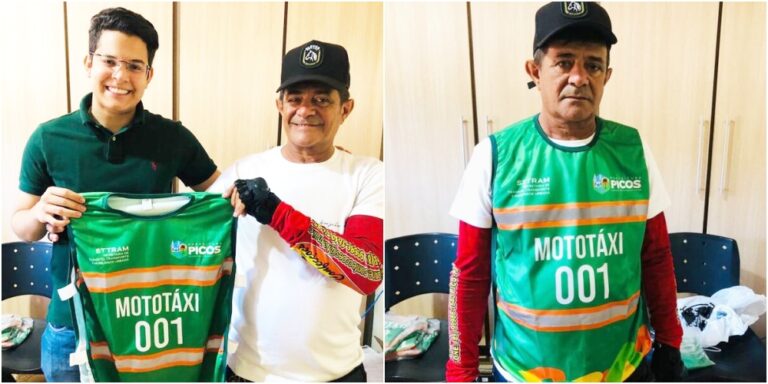 Mototaxistas de Picos começam a receber coletes padronizados da Secretaria de Trânsito Mototaxistas de Picos começam a receber coletes padronizados da Secretaria de Trânsito