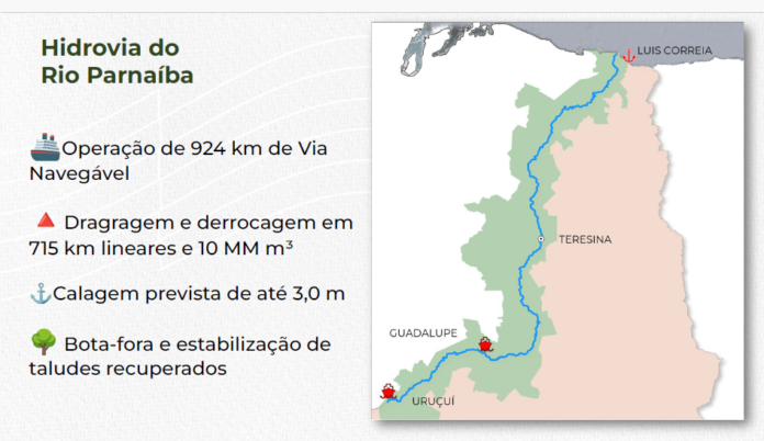 Obras para ampliar a capacidade da Hidrovia do Parnaíba começam em 2026
