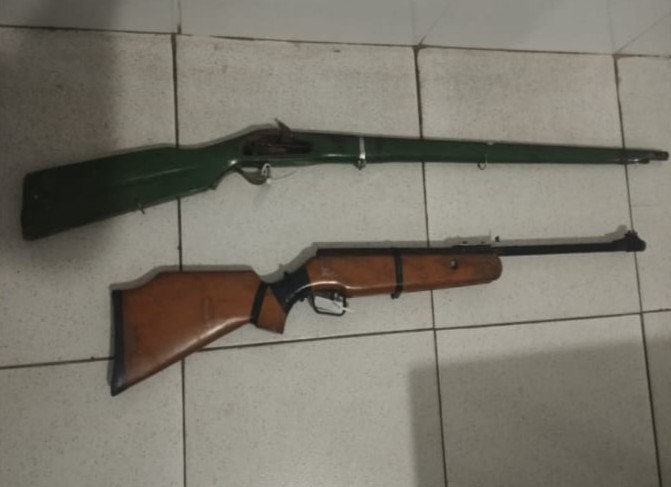 Polícia Militar apreende armas de fogo no distrito Mangueiras em Trindade