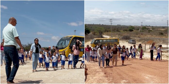 Alunos da Escola Raimundo Mariano participam de aula de cidadania e educação ambiental em Marcolândia