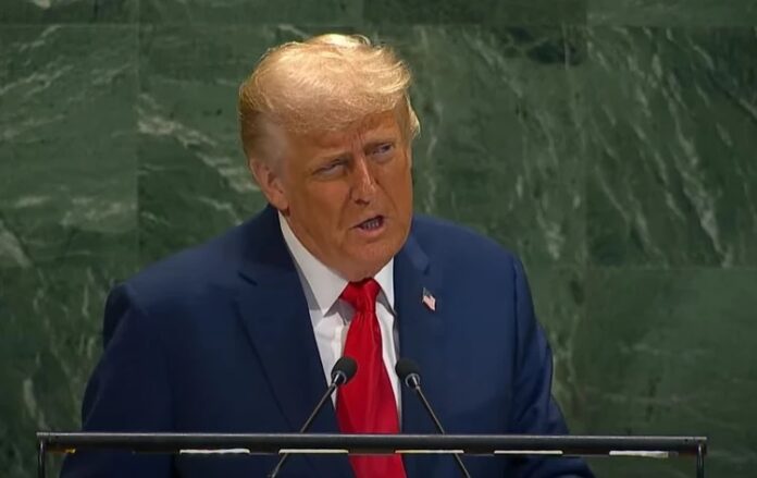 Presidnete dos EUA, Donald Trump na Assembleia Geral da ONU Presidnete dos EUA, Donald Trump na Assembleia Geral da ONU - Foto: Reprodução