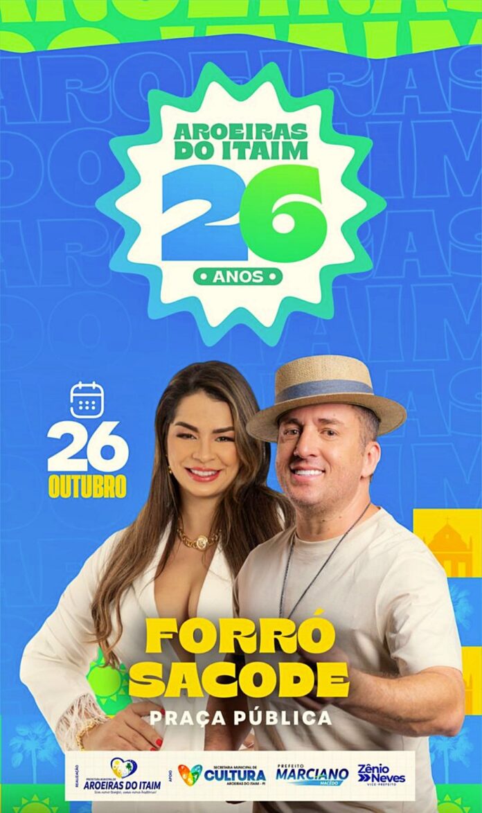 1Prefeito Marciano Macêdo confirma banda Forró Sacode como segunda atração no aniversário de 26 anos do de Aroeiras do Itaim