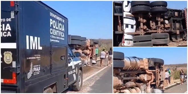 Jovem morre em colisão com carreta na BR-316 entre Alegrete do Piauí e Francisco Macedo
