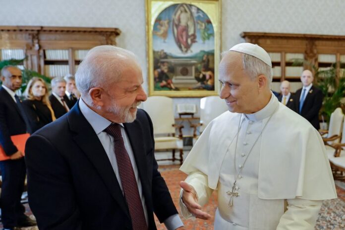 Lula visita papa Leão XIV em primeiro encontro com pontífice no Vaticano O presidente brasileiro teve seu primeiro encontro com o atual pontífice – Foto: Ricardo Stuckert/Presidência da República